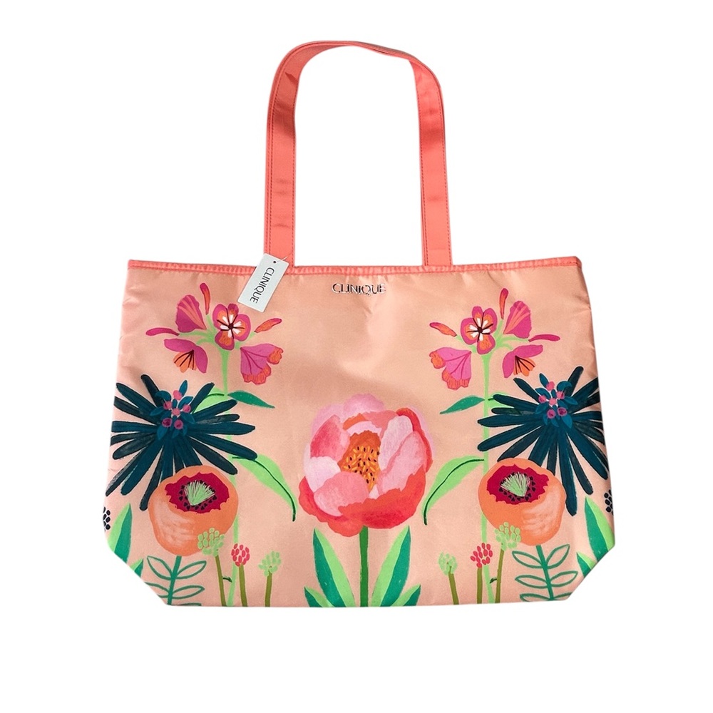 NWT Clinique Spring Floral Tote Bag